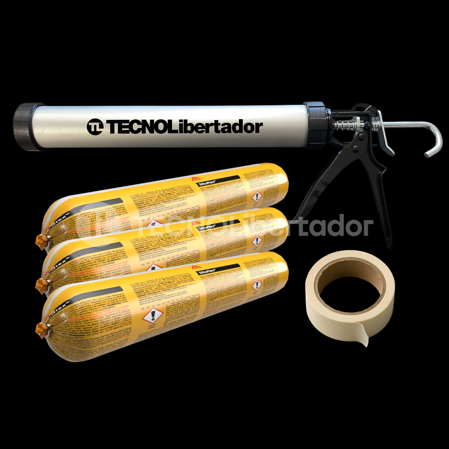 Sellador Poliuretano Sikaflex 600cc 3u +pistola 600cc