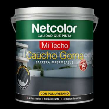 Netcolor Caucho Goma 4kg Membrana Liquida Impermeable Gris