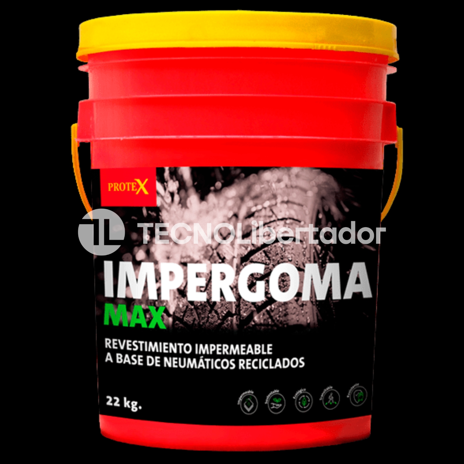 Protex Impergoma Max 22kg Membrana Impermeable Caucho Gris