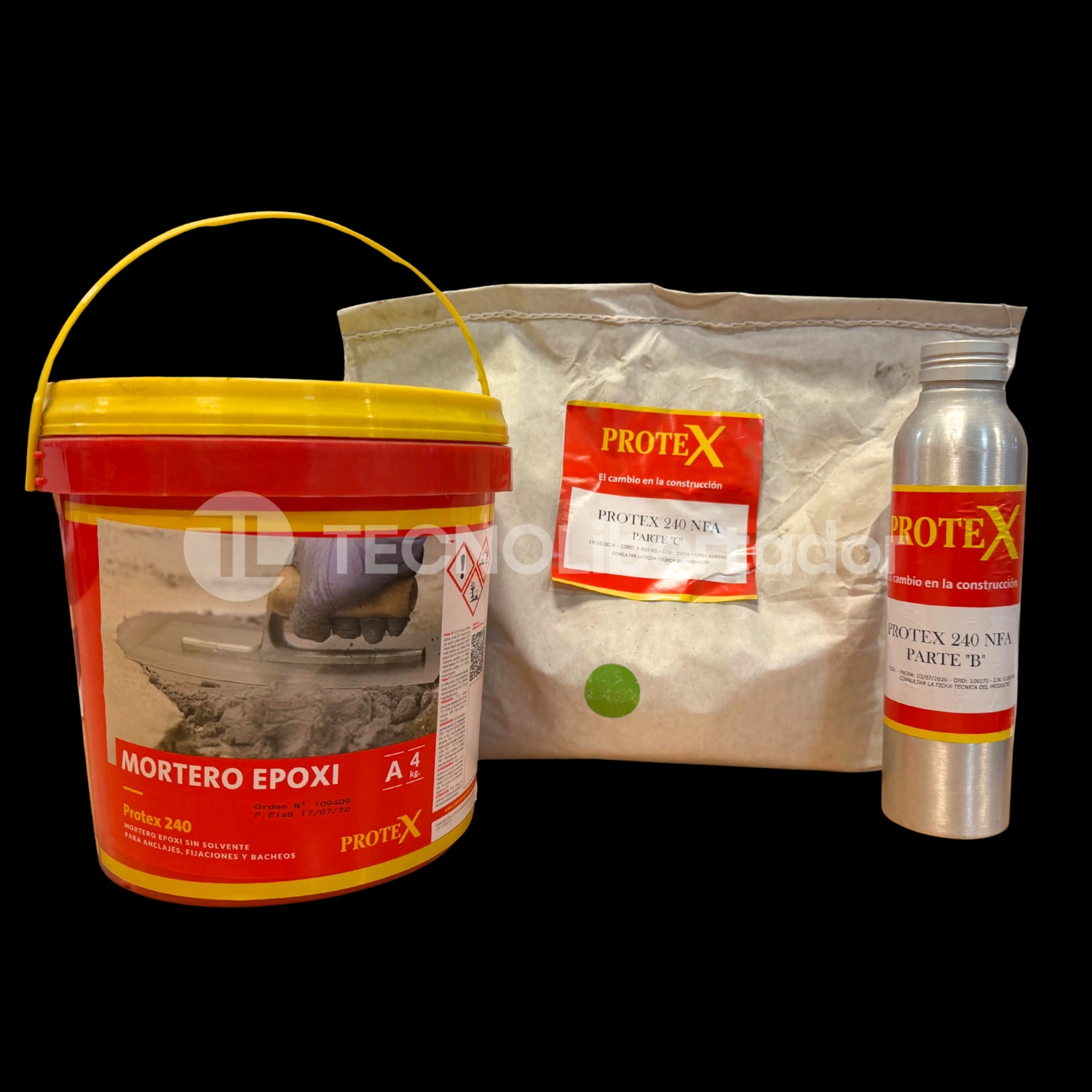 Protex 240 Mortero Epoxi Reparaciones Anclajes Sin Solventes